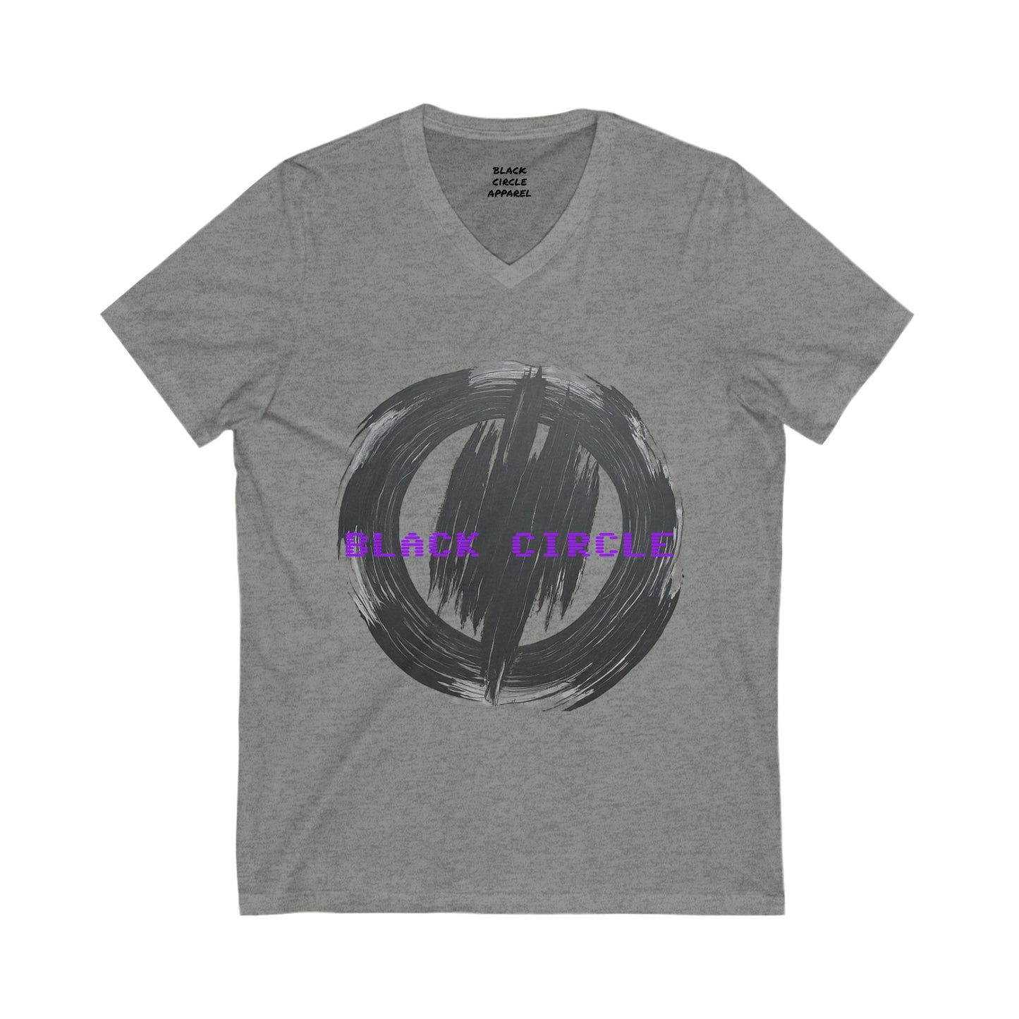 Unisex V-Neck Tee with Bold Black Circle Design - Stylish & Comfortable Casual Wear