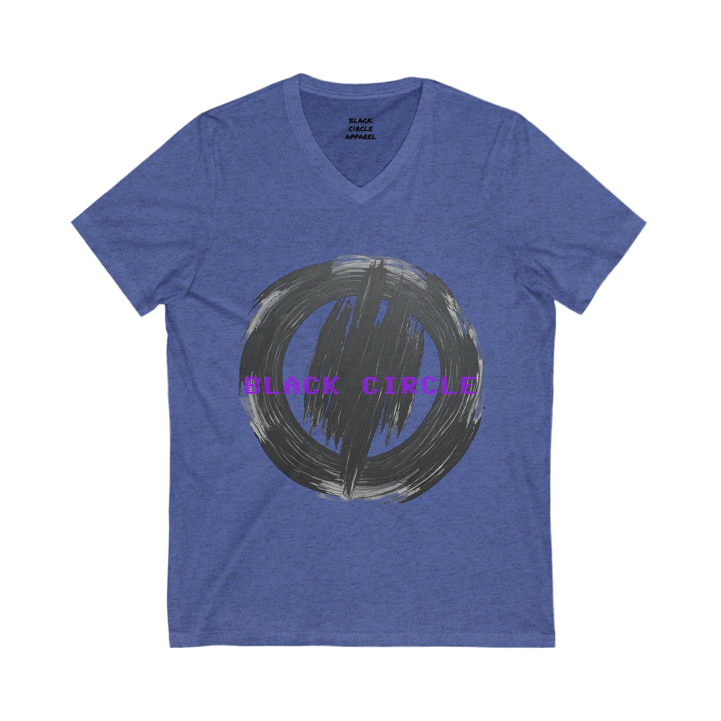 Unisex V-Neck Tee with Bold Black Circle Design - Stylish & Comfortable Casual Wear
