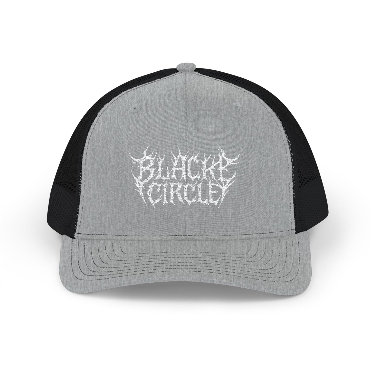 Snapback Cap - Edgy Black Circle Embroidered Trucker Hat