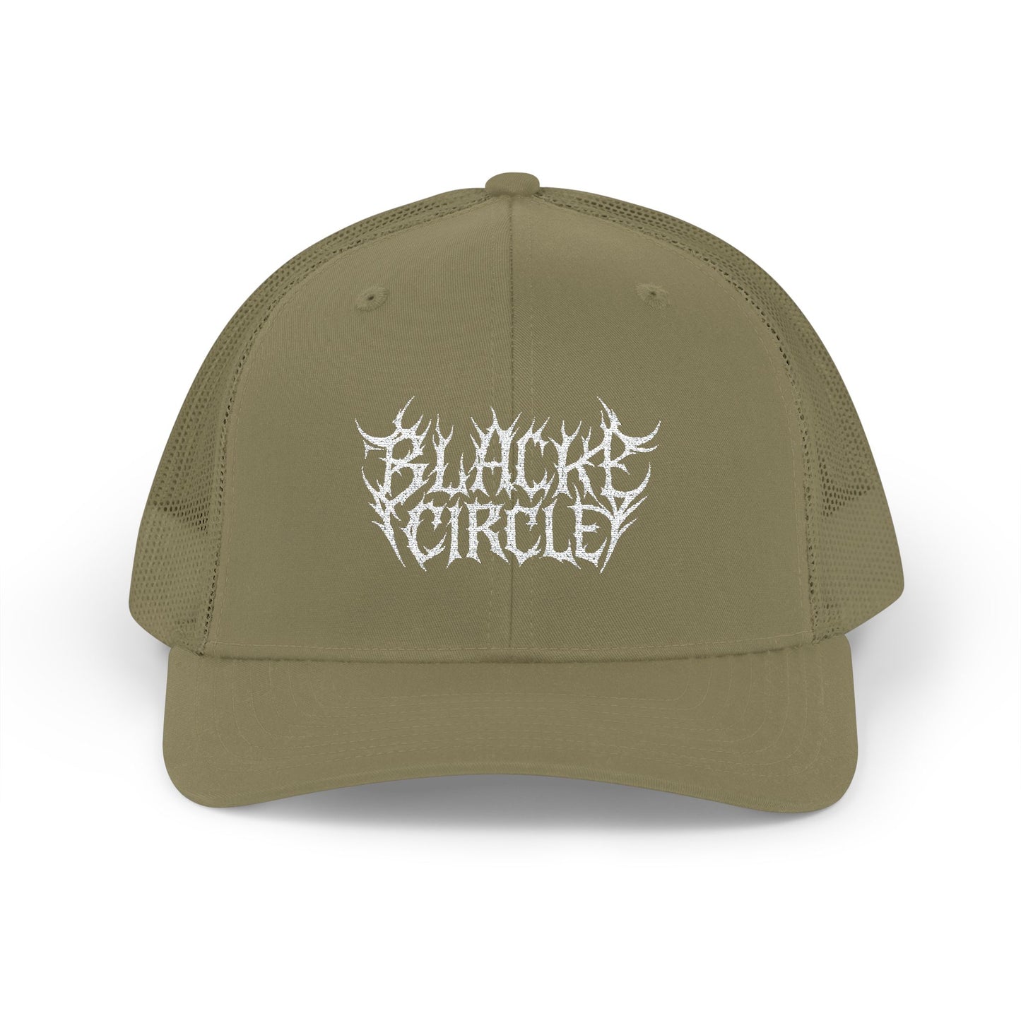 Snapback Cap - Edgy Black Circle Embroidered Trucker Hat