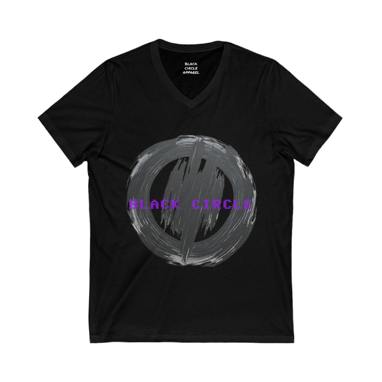 Unisex V-Neck Tee with Bold Black Circle Design - Stylish & Comfortable Casual Wear