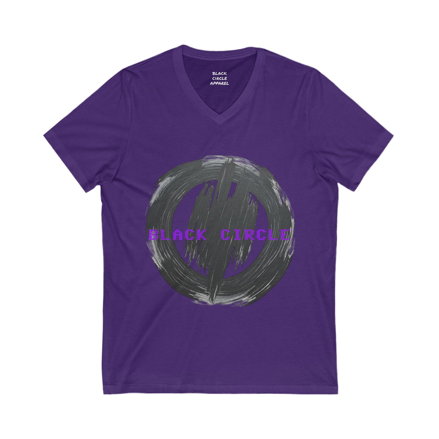 Unisex V-Neck Tee with Bold Black Circle Design - Stylish & Comfortable Casual Wear