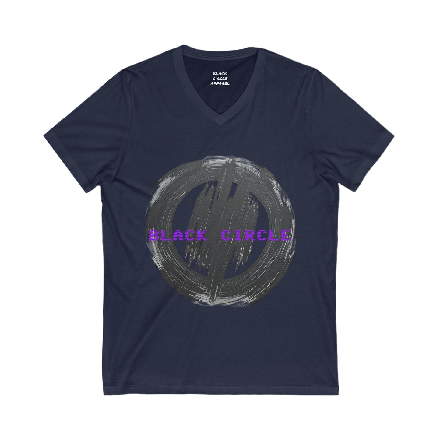 Unisex V-Neck Tee with Bold Black Circle Design - Stylish & Comfortable Casual Wear