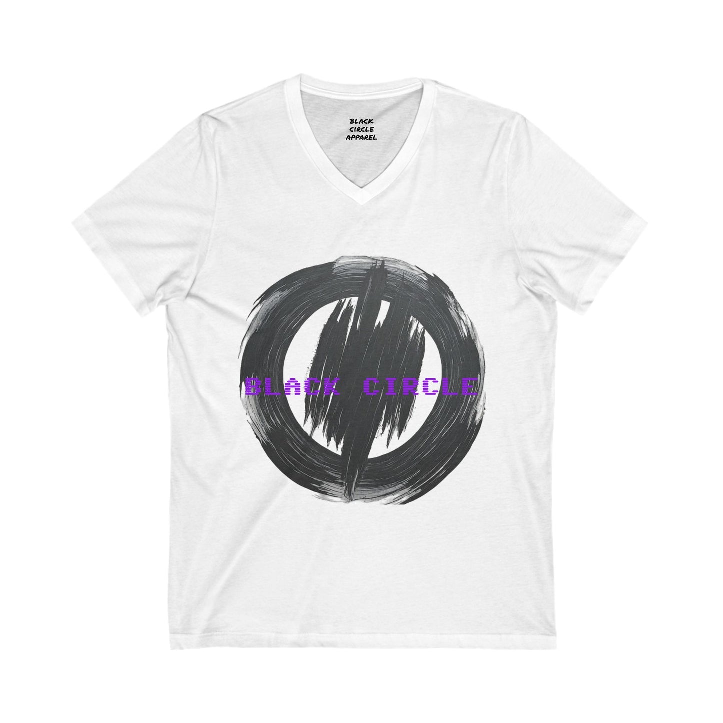 Unisex V-Neck Tee with Bold Black Circle Design - Stylish & Comfortable Casual Wear