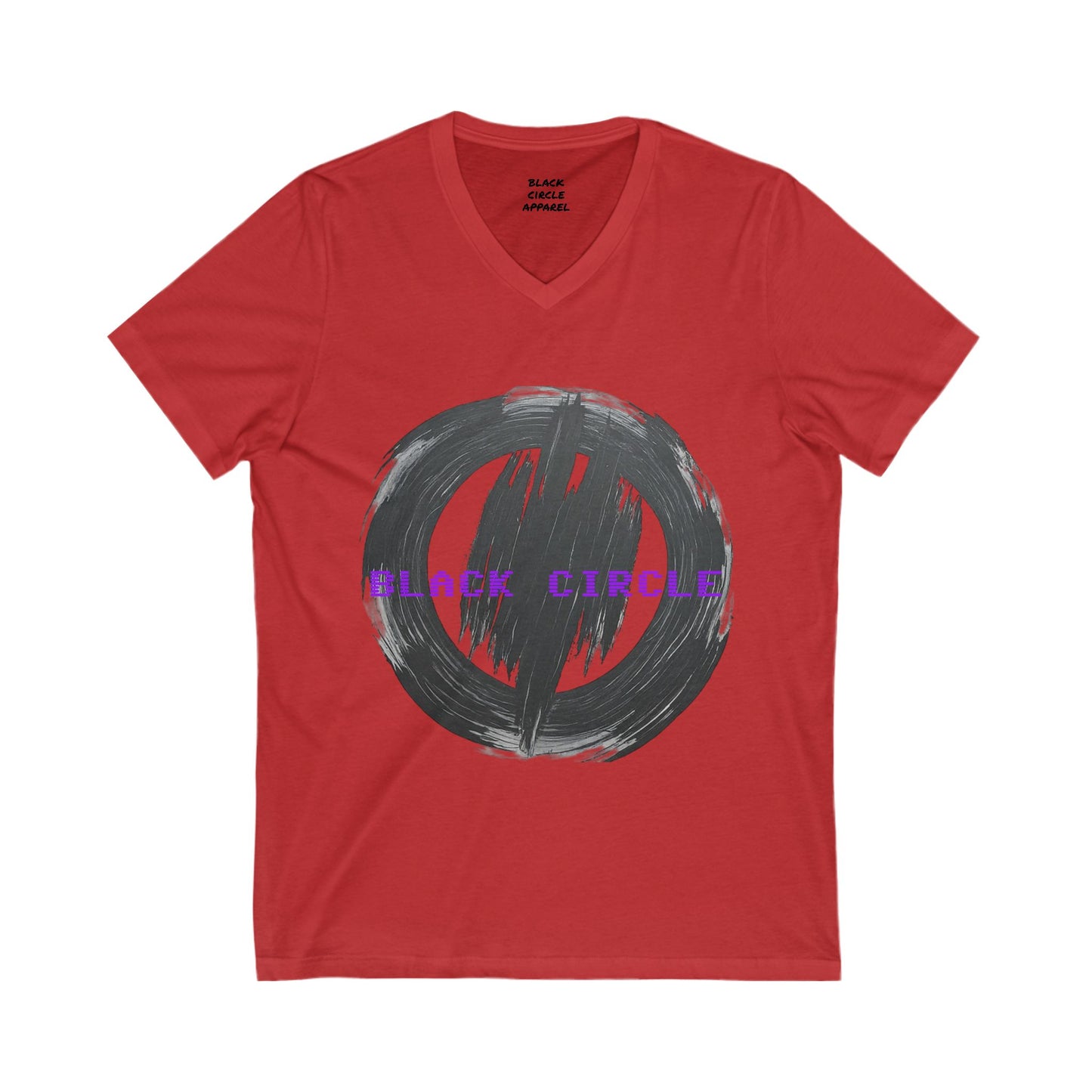 Unisex V-Neck Tee with Bold Black Circle Design - Stylish & Comfortable Casual Wear