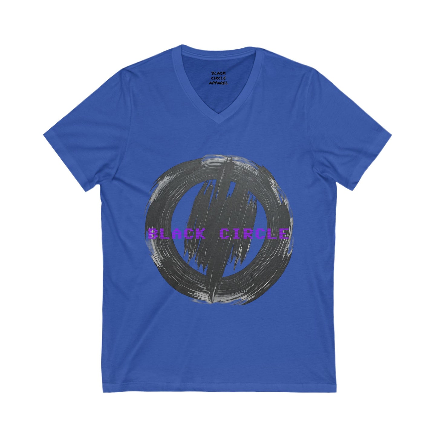 Unisex V-Neck Tee with Bold Black Circle Design - Stylish & Comfortable Casual Wear