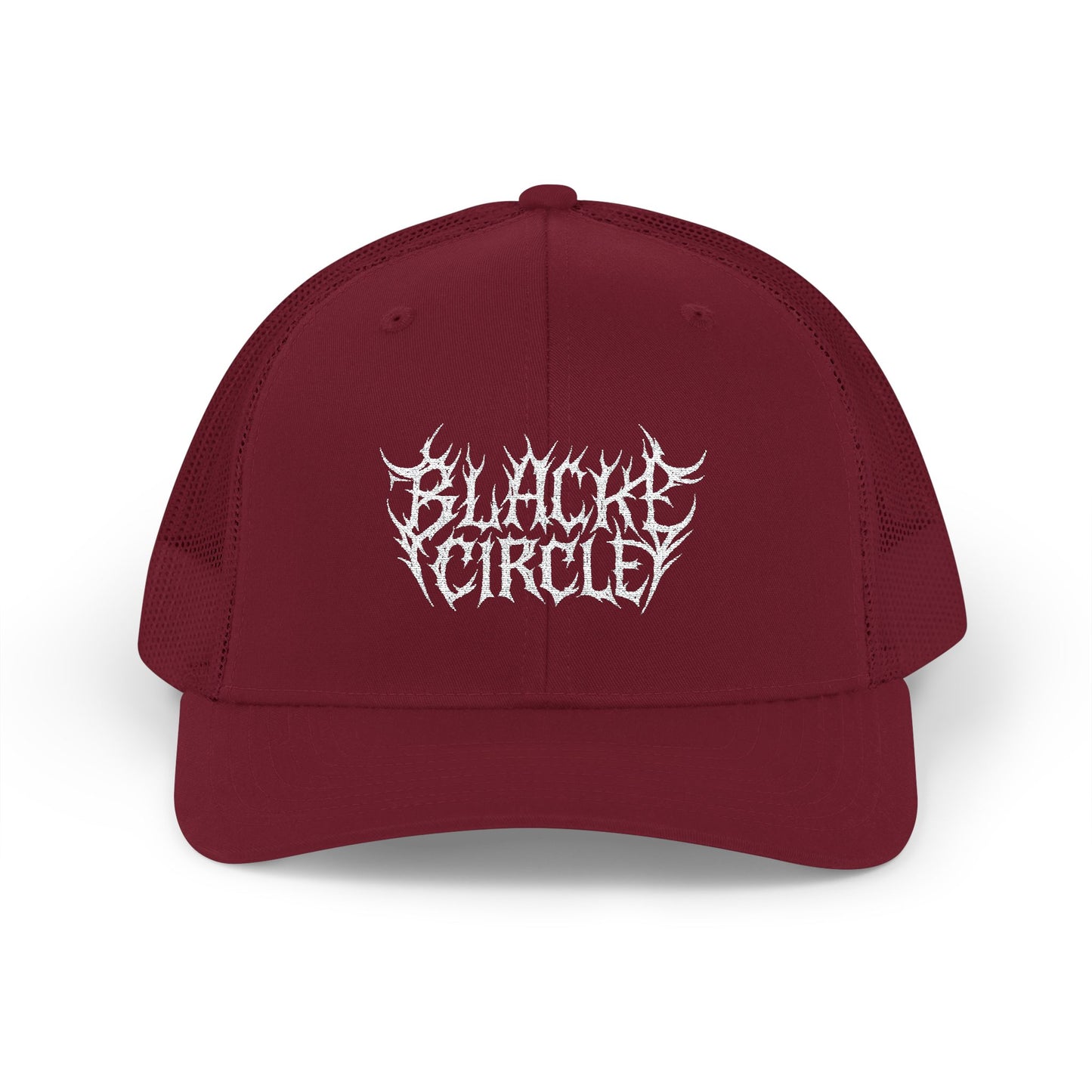 Snapback Cap - Edgy Black Circle Embroidered Trucker Hat