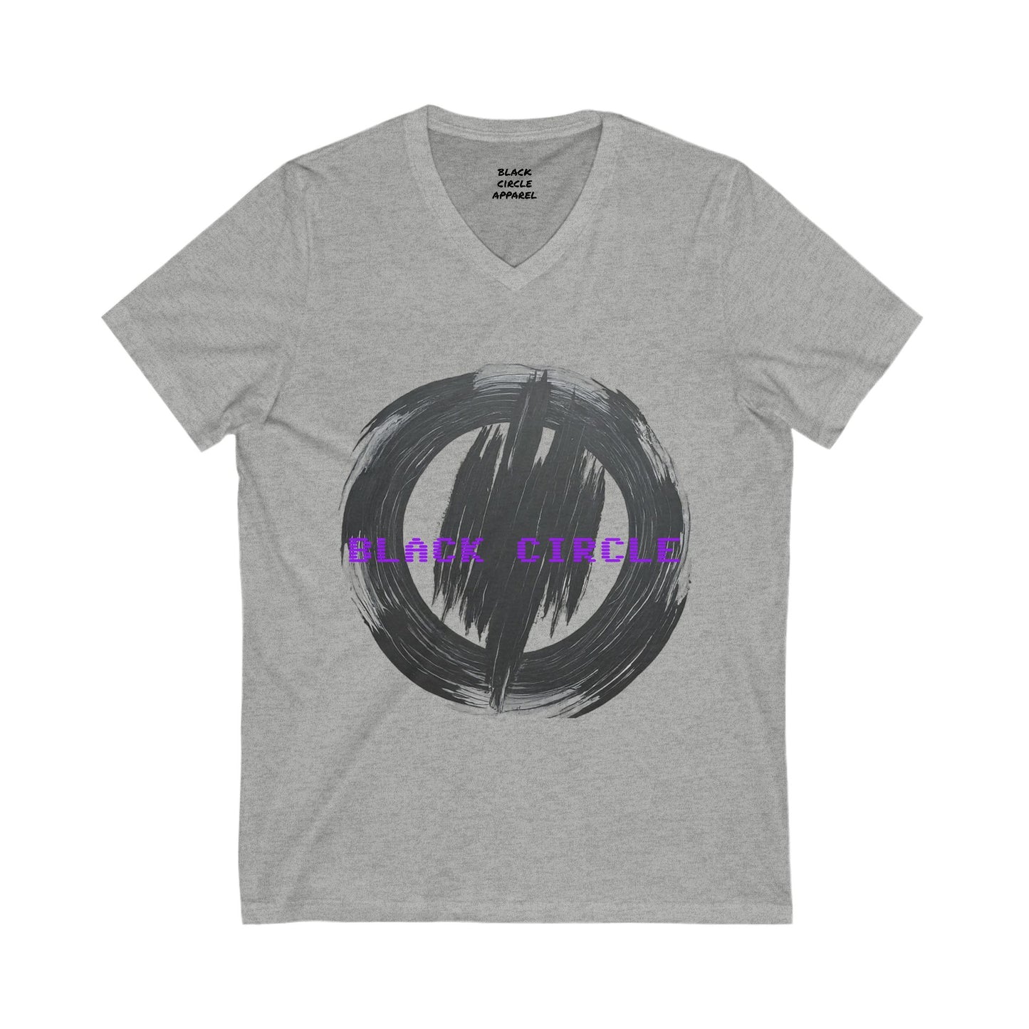 Unisex V-Neck Tee with Bold Black Circle Design - Stylish & Comfortable Casual Wear