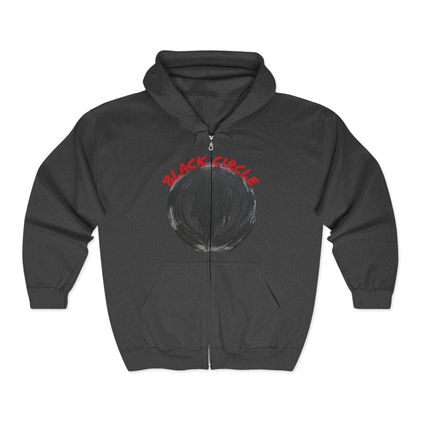 Black Circle Zippered Hoodie - Unisex Sweatshirt