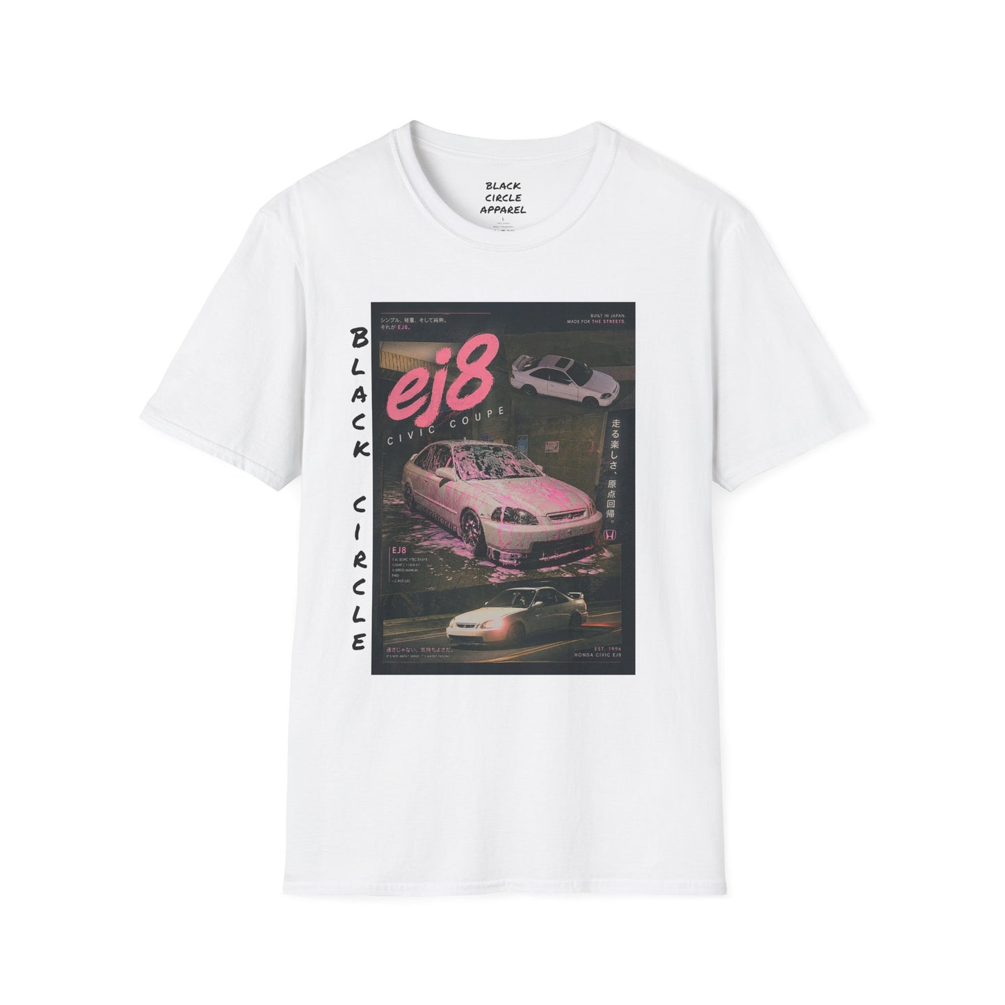 EJ8 Black Circle Retro JDM Car T‑Shirt