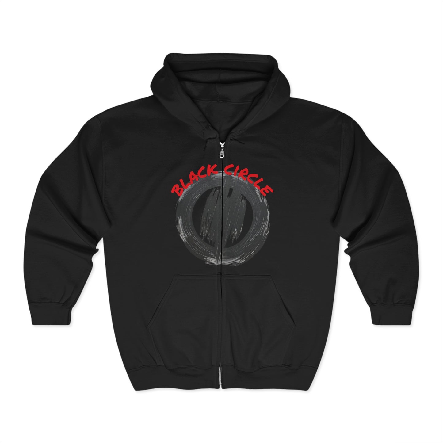 Black Circle Zippered Hoodie - Unisex Sweatshirt