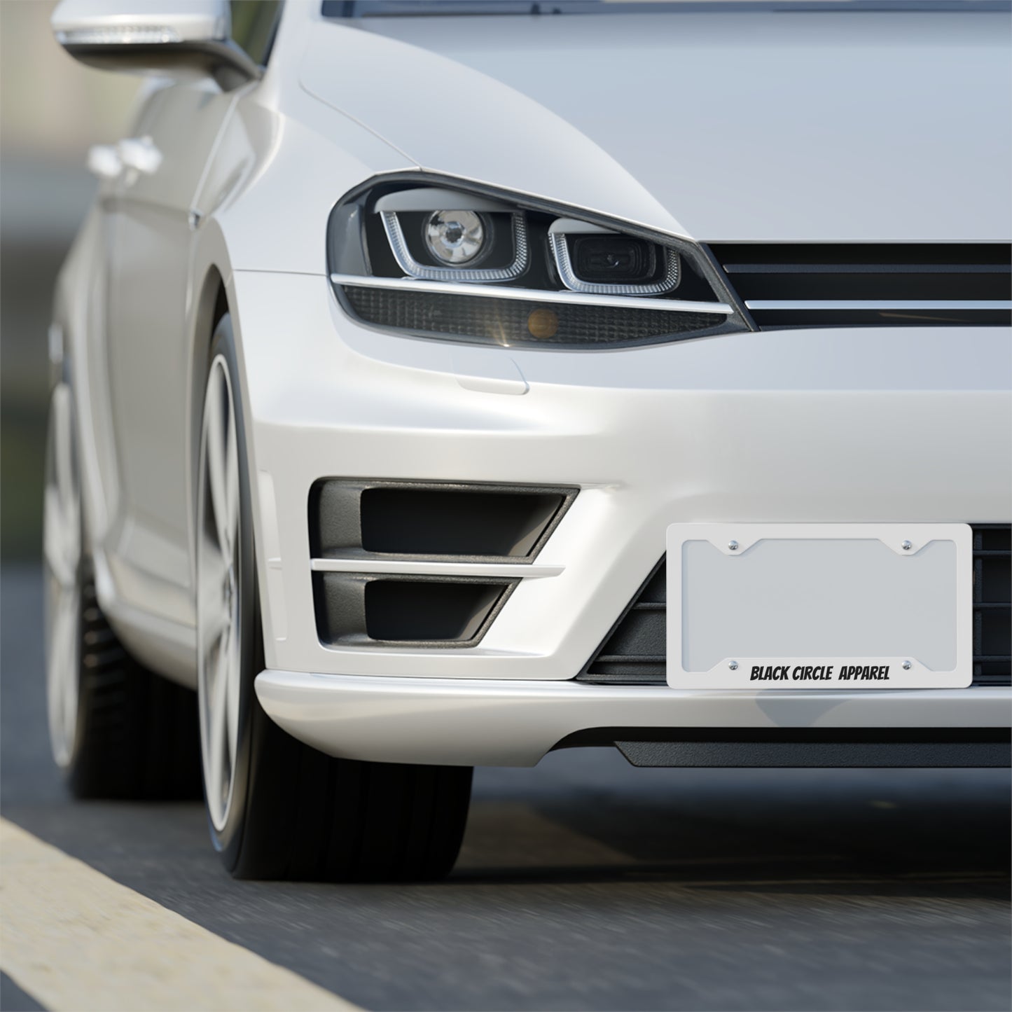 black circle license plate frame