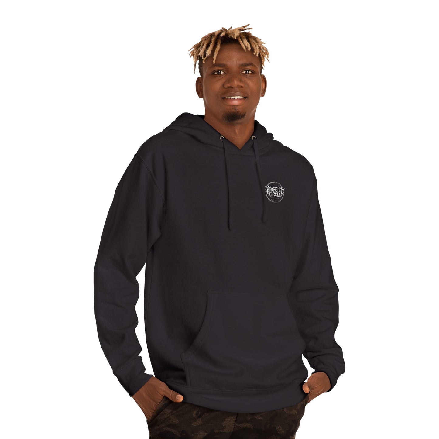 Black Circle Design Unisex Hooded Sweatshirt