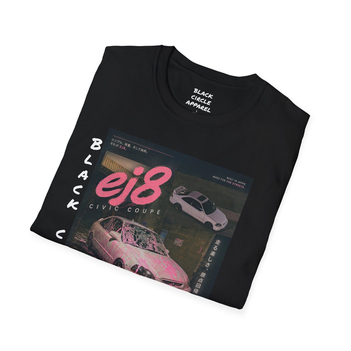 EJ8 Black Circle Retro JDM Car T‑Shirt