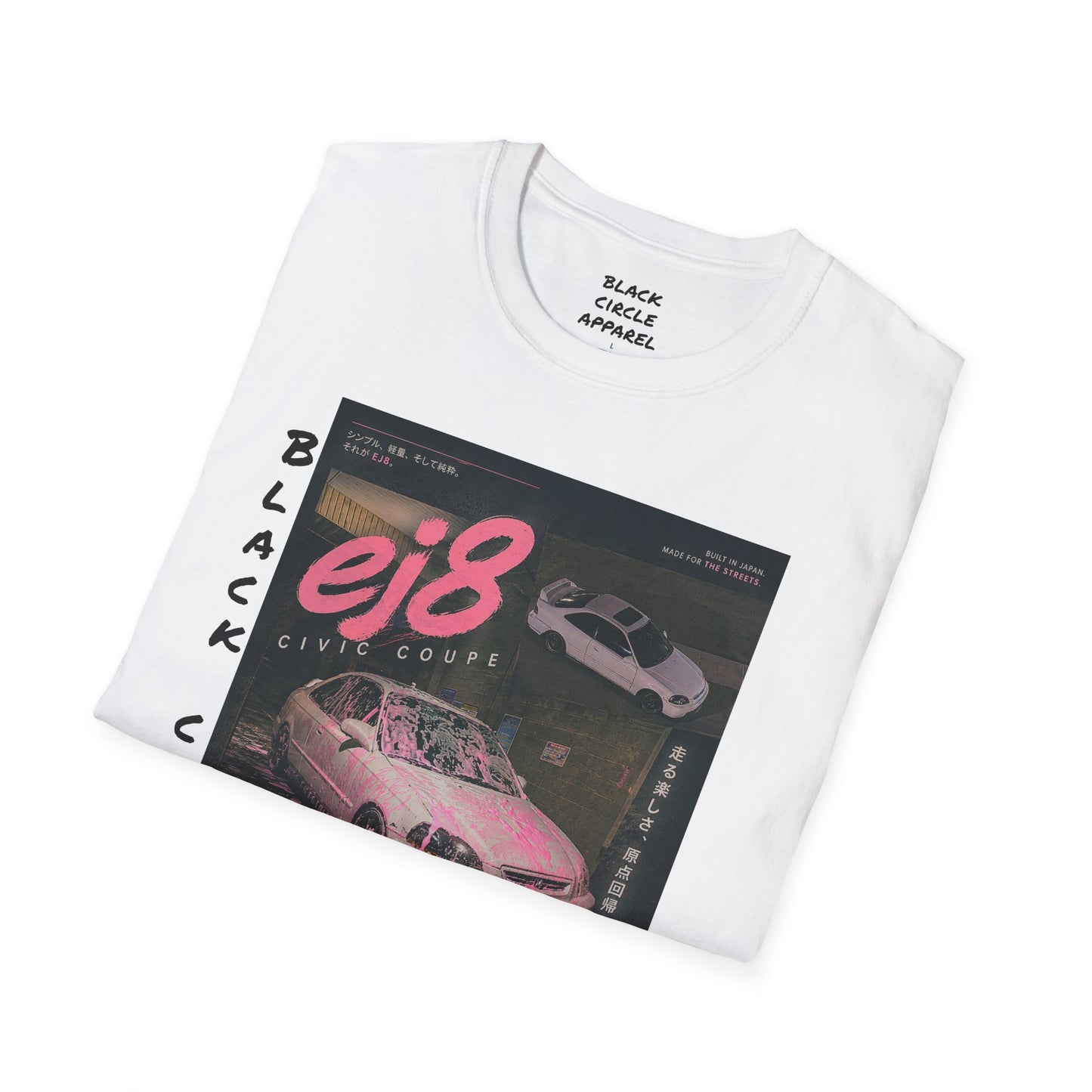 EJ8 Black Circle Retro JDM Car T‑Shirt