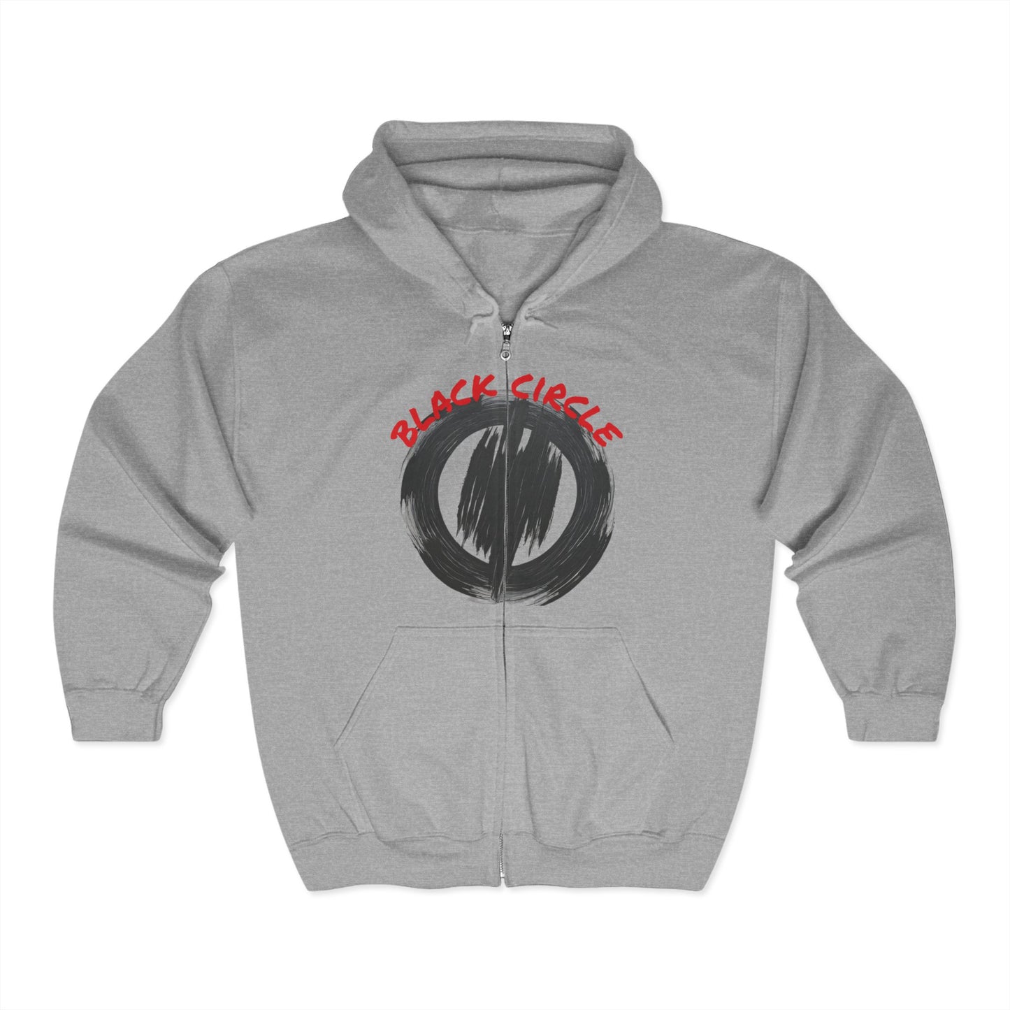 Black Circle Zippered Hoodie - Unisex Sweatshirt