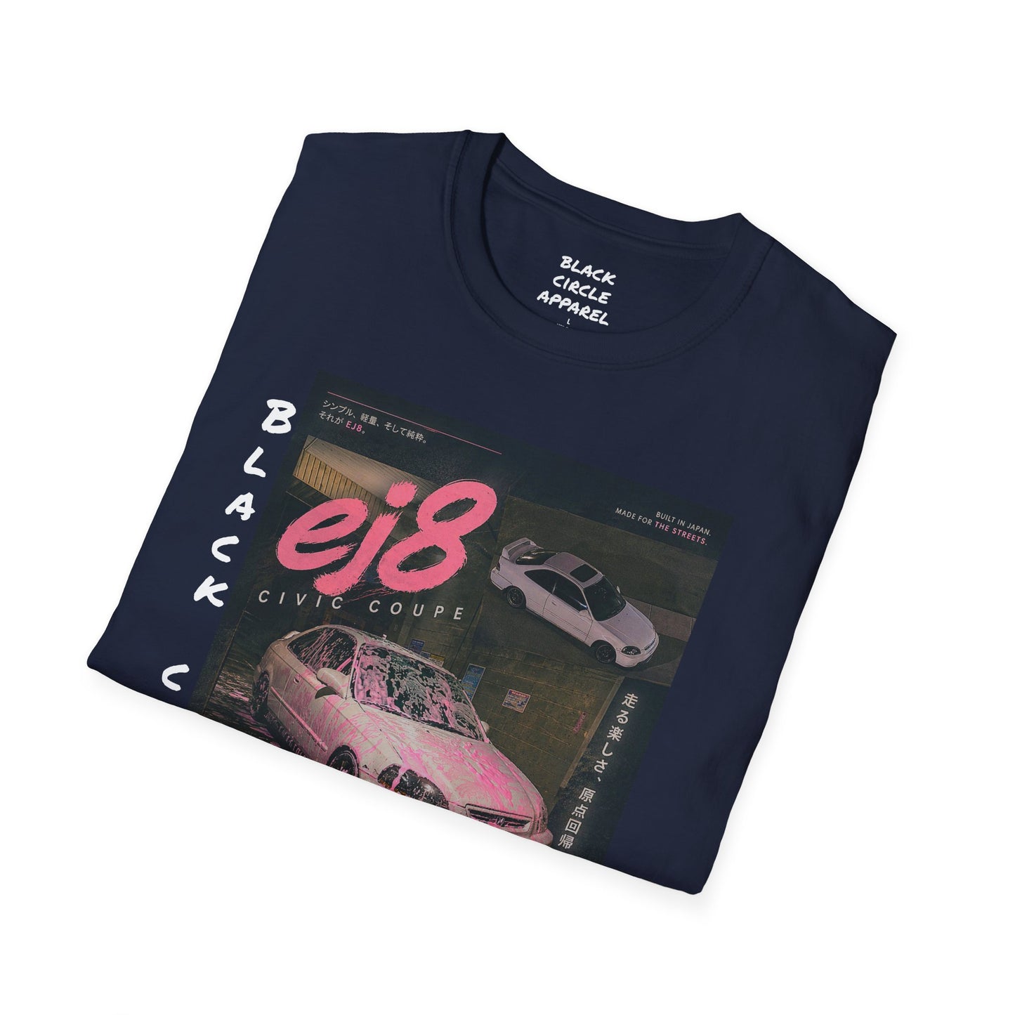 EJ8 Black Circle Retro JDM Car T‑Shirt