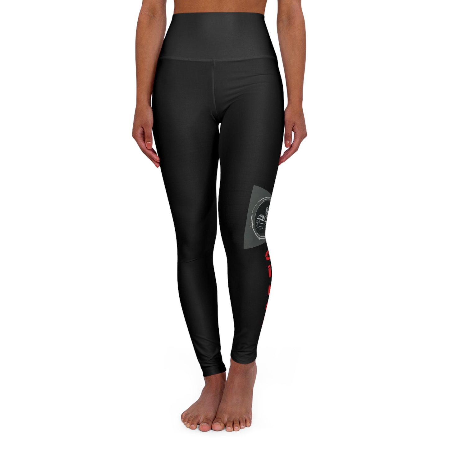 Black circle jeep High Yoga Leggings (AOP)