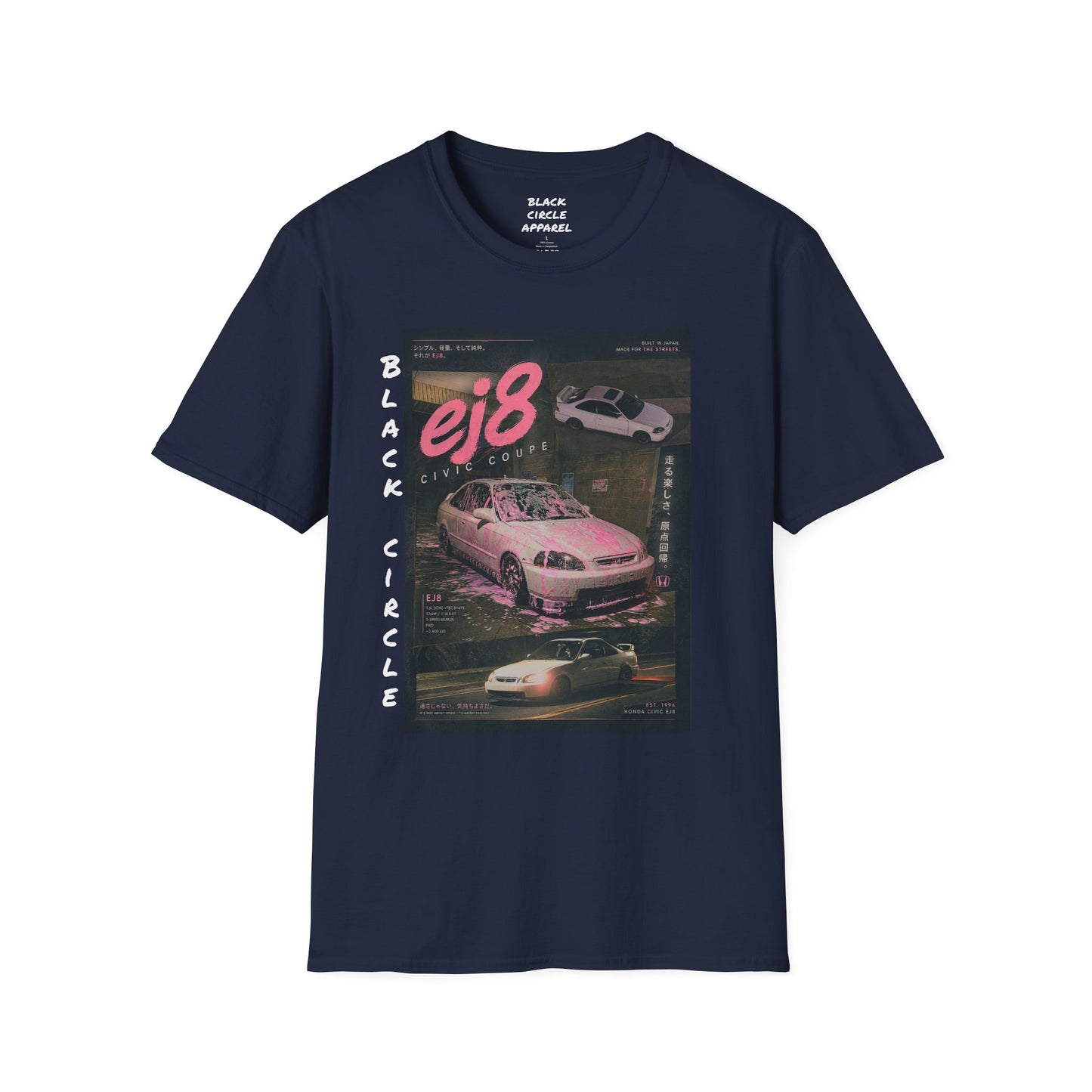 EJ8 Black Circle Retro JDM Car T‑Shirt