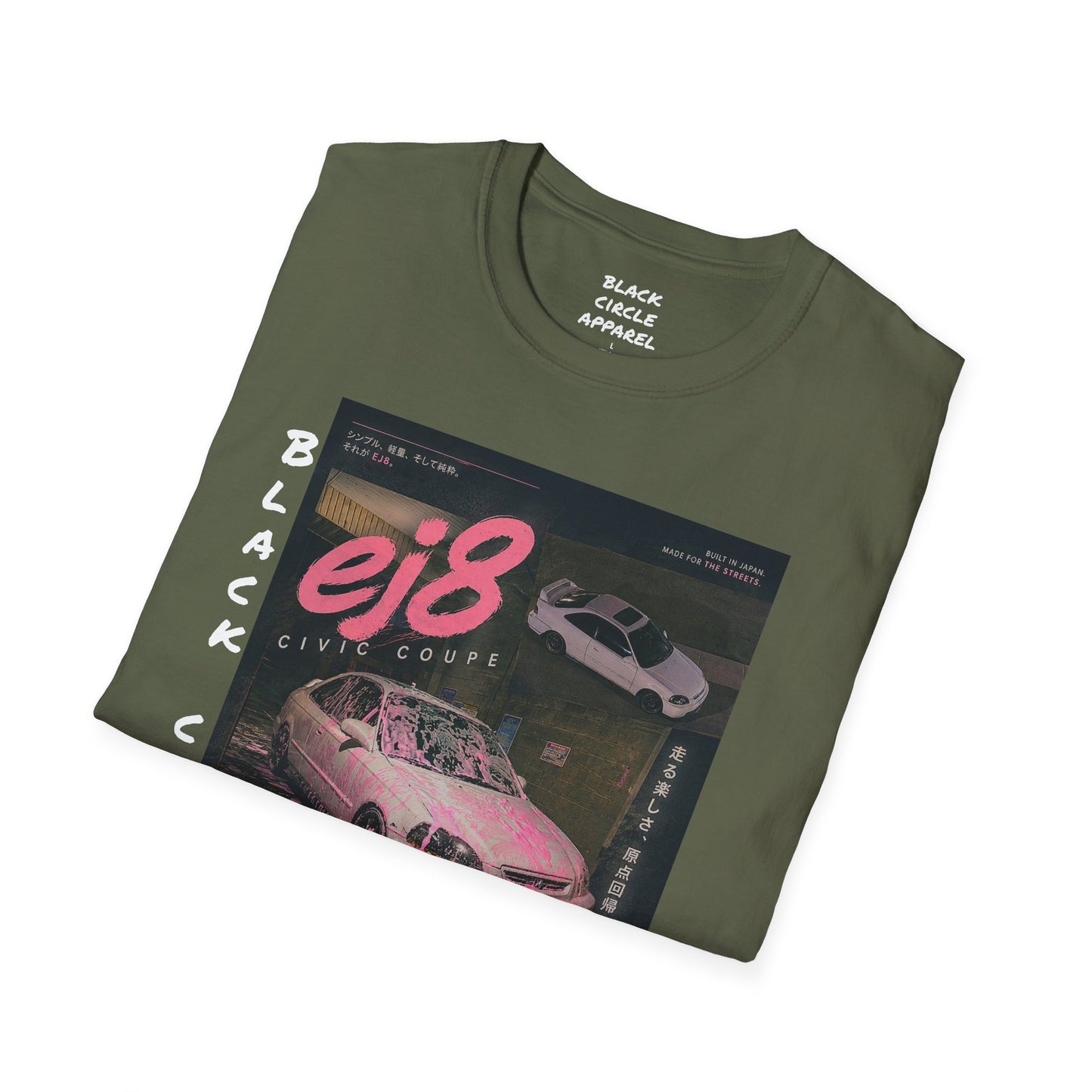 EJ8 Black Circle Retro JDM Car T‑Shirt