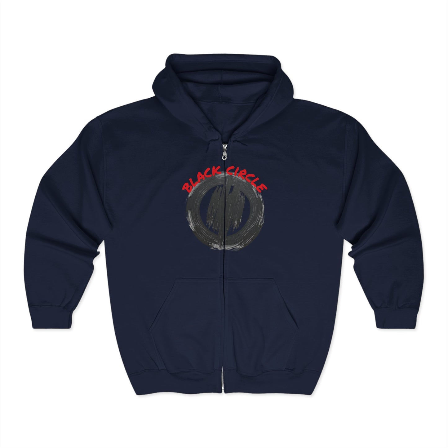 Black Circle Zippered Hoodie - Unisex Sweatshirt