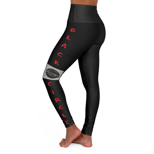 Black circle S chassis High Waisted Leggings (AOP)