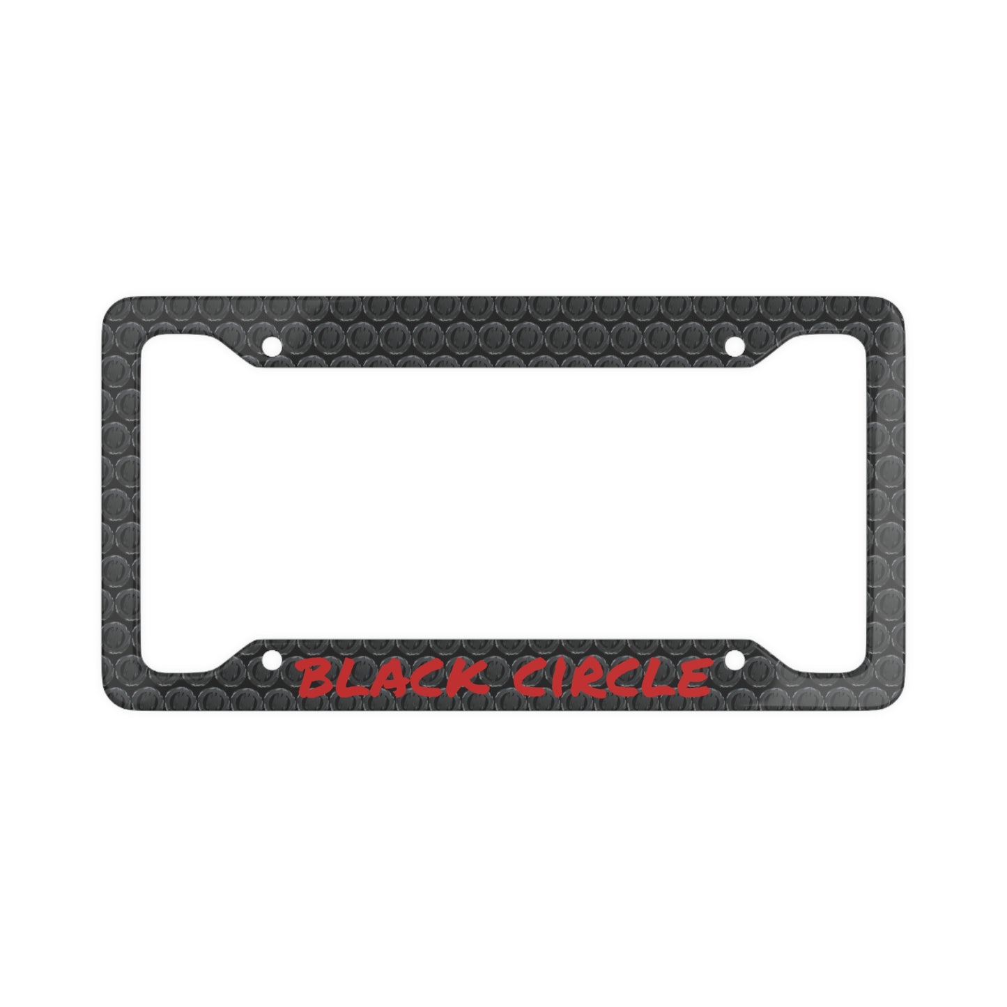 Carbon Fiber Style License Plate Frame — Black Circle Logo